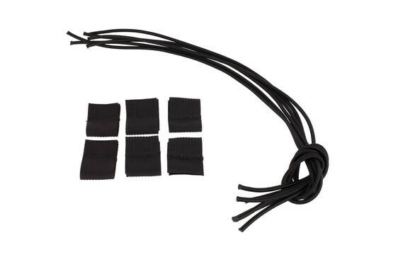 High Speed Gear Bungee Replacement Kit includes six nylon stoppers and bungee straps, black and black.